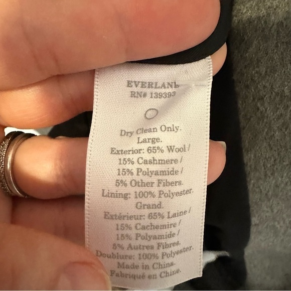 Everlane Wool Cashmere Trench Coat NEW Womens Large Gray - Picture 9 of 9